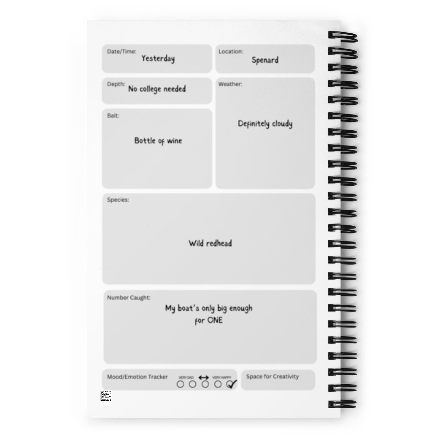 Spenard Fishing Club Spiral fishing journal / notebook